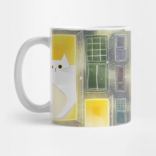 Fabulous heroes and animals, fairytale plants in lights Mug